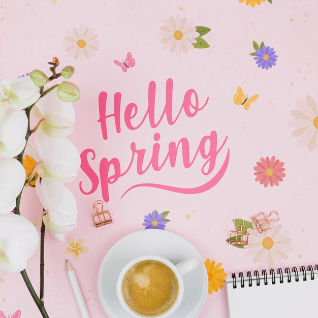 Flat Lay Copyspace With Spring Concept Psd