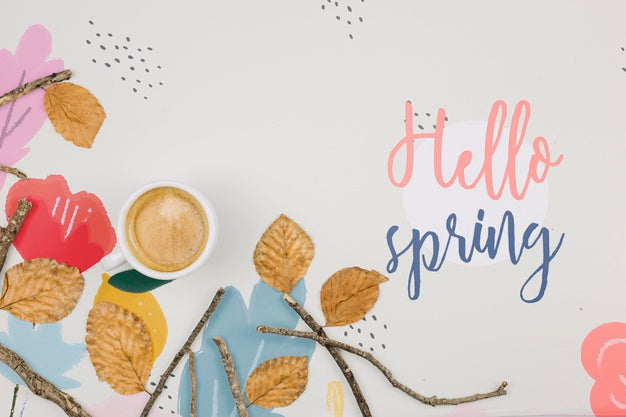 Flat Lay Copyspace With Spring Concept Psd