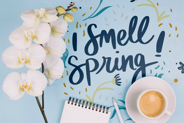 Flat Lay Copyspace With Spring Concept Psd