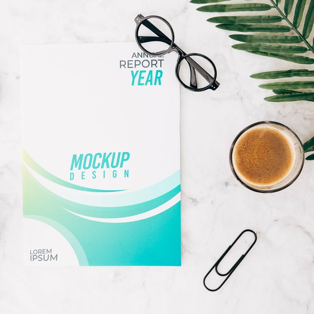 Flat Lay Cover Mockup On Workspace Psd