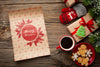 Flat Lay Cup Of Coffee With Gingerbread And Christmas Gifts Psd