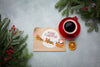 Flat Lay Cup Of Coffee With With Merry Christmas Letter And Pine Leaves Psd