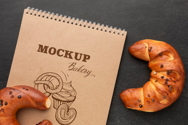 Flat Lay Delicious Bagel Arrangement Psd