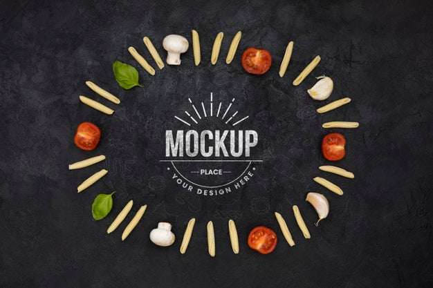 Flat Lay Delicious Ingredients For Italian Food Psd