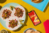 Flat Lay Delicious Tacos On Plate Mock-Up Psd