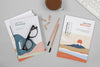 Flat Lay Desk Arrangement With Books And Pencils Psd
