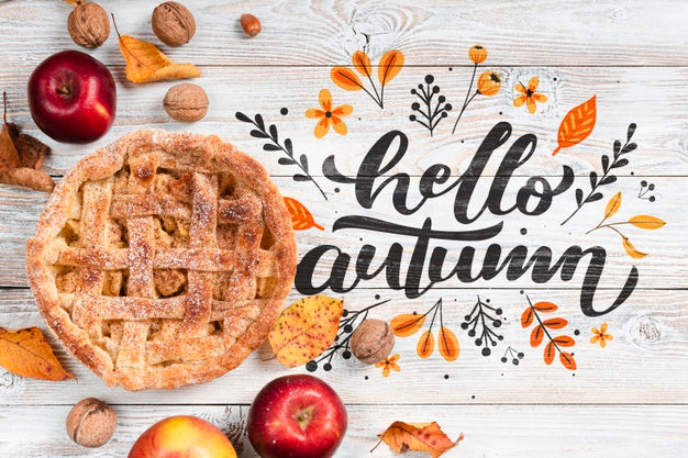 Flat Lay Fall Season Arrangement Psd