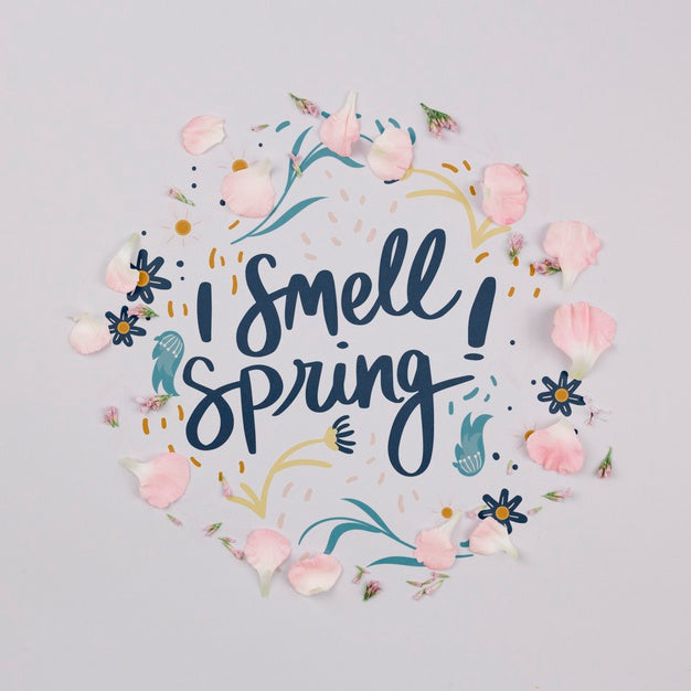 Flat Lay Floral Frame Psd