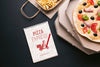 Flat Lay Food Service Assortment With Notepad Mock-Up Psd