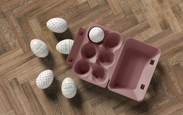 Flat Lay Formwork Eggs With Eggs Psd