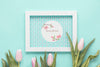Flat Lay Frame Mockup For Spring Psd
