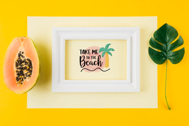 Flat Lay Frame Mockup For Summer Concepts Psd