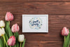 Flat Lay Frame Mockup With Spring Concept Psd