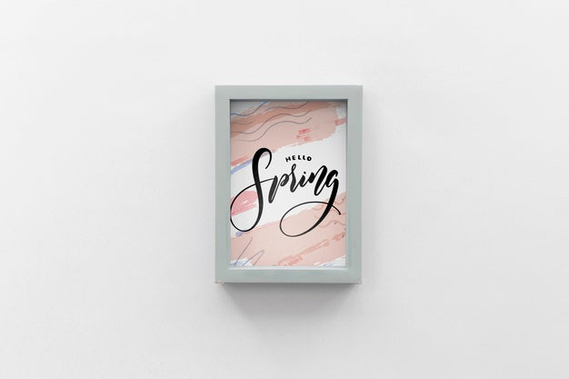 Flat Lay Frame Mockup With Spring Concept Psd