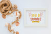Flat Lay Frame Mockup With Summer Elements Psd