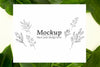 Flat Lay Green Leaves Assortment With Mock-Up Psd