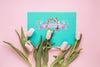 Flat Lay Greeting Card Mockup For Spring Psd