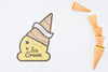 Flat Lay Ice Cream Cones With Copyspace Psd