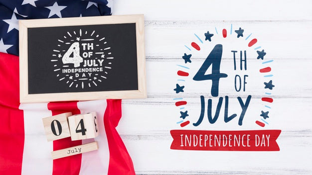 Flat Lay Independence Day Mockup With Copyspace Psd