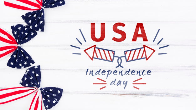 Flat Lay Independence Day Mockup With Copyspace Psd