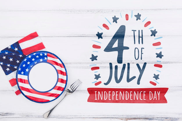 Flat Lay Independence Day Mockup With Copyspace Psd