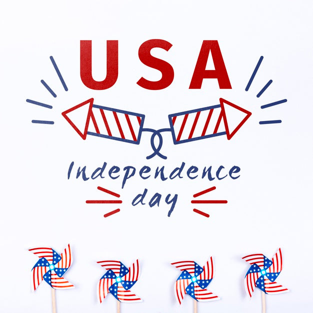Flat Lay Independence Day Mockup With Copyspace Psd