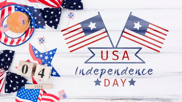 Flat Lay Independence Day Mockup With Copyspace Psd