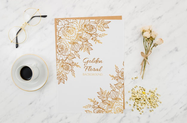 Flat Lay Lovely Card Mock-Up Psd