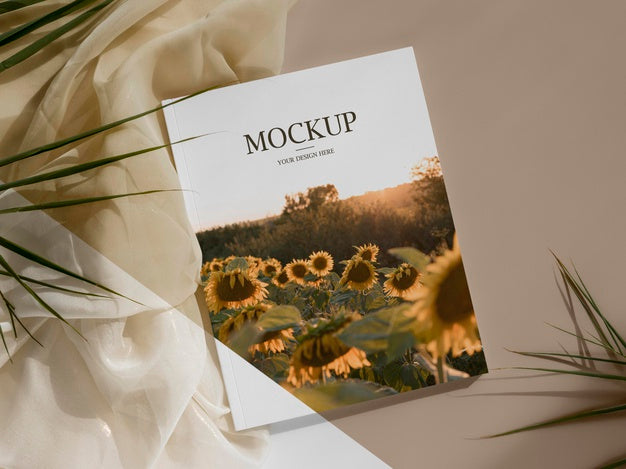 Flat Lay Magazine And Leaves Assortment Psd