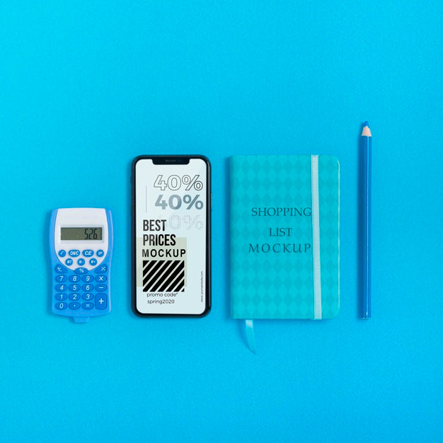 Flat Lay Mock-Up Shoppings Tools Psd