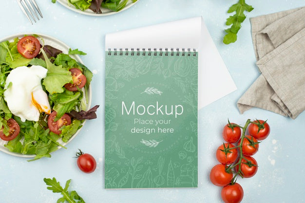 Flat Lay Mock-Up With Healthy Food Psd