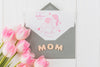 Flat Lay Mothers Day Card Mockup Psd