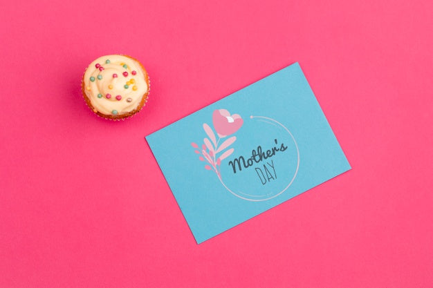 Flat Lay Mothers Day Card Mockup Psd
