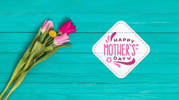 Flat Lay Mothers Day Composition With Copyspace For Logo Psd