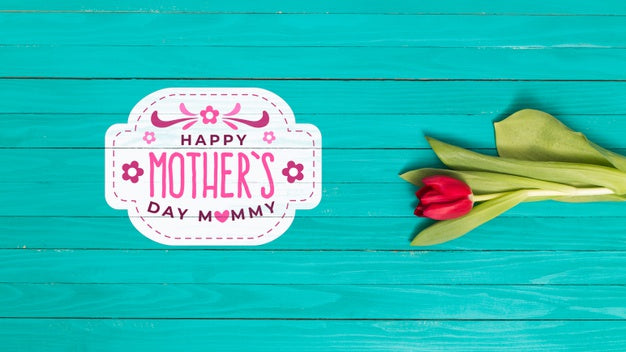 Flat Lay Mothers Day Composition With Copyspace For Logo Psd