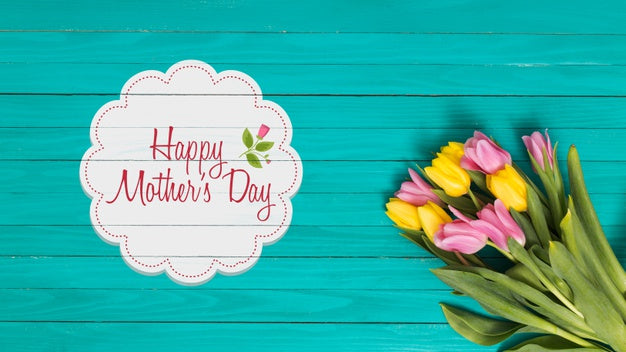 Flat Lay Mothers Day Composition With Copyspace For Logo Psd