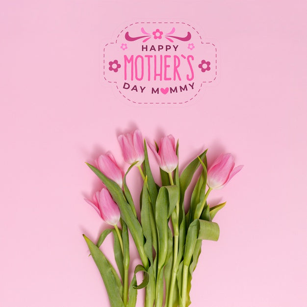 Flat Lay Mothers Day Composition With Copyspace For Logo Psd