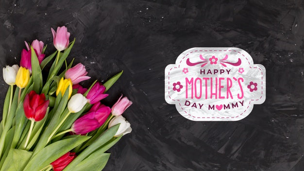 Flat Lay Mothers Day Composition With Copyspace For Logo Psd
