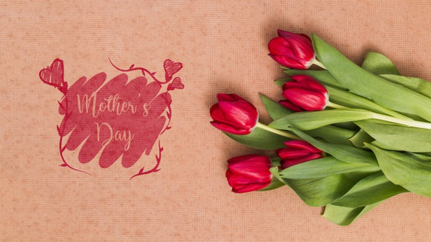 Flat Lay Mothers Day Composition With Copyspace For Logo Psd