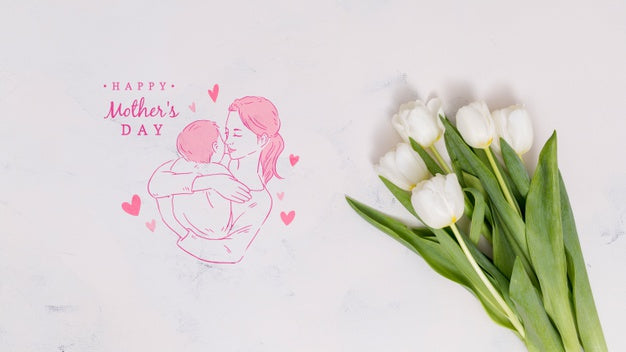 Flat Lay Mothers Day Composition With Copyspace For Logo Psd