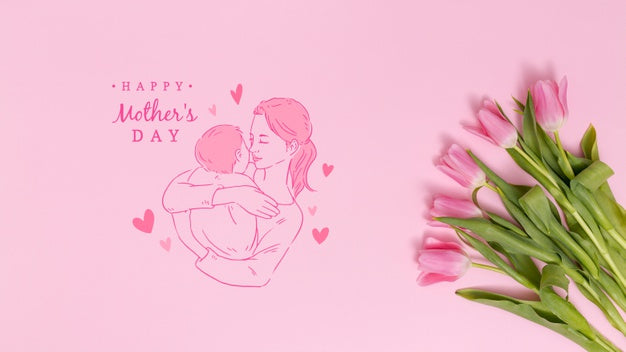 Flat Lay Mothers Day Composition With Copyspace For Logo Psd