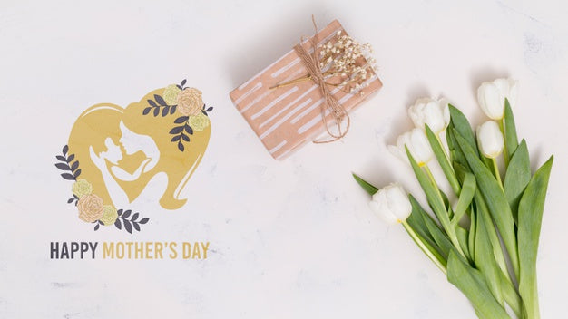 Flat Lay Mothers Day Composition With Copyspace For Logo Psd