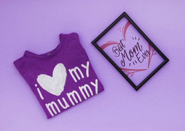 Flat Lay Mothers Day Composition With Frame Mockup Psd