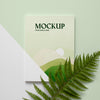 Flat Lay Nature Magazine Cover Mock-Up With Leaves Arrangement Psd