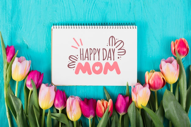 Flat Lay Notebook Mockup For Easter Psd