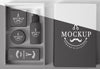 Flat Lay Of Barbershop Products Box Psd