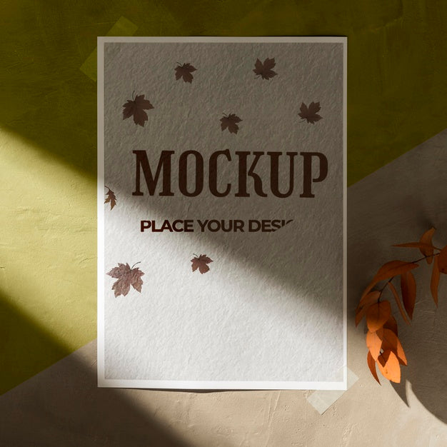 Flat Lay Of Beautiful Autumn Moodboard Mock-Up Psd