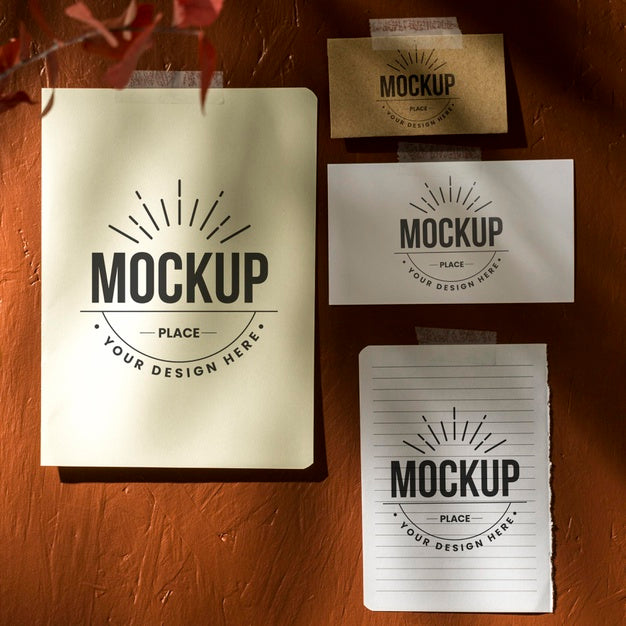 Flat Lay Of Beautiful Autumn Moodboard Mock-Up Psd