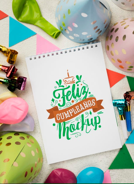 Flat Lay Of Birthday Concept Mock-Up Psd