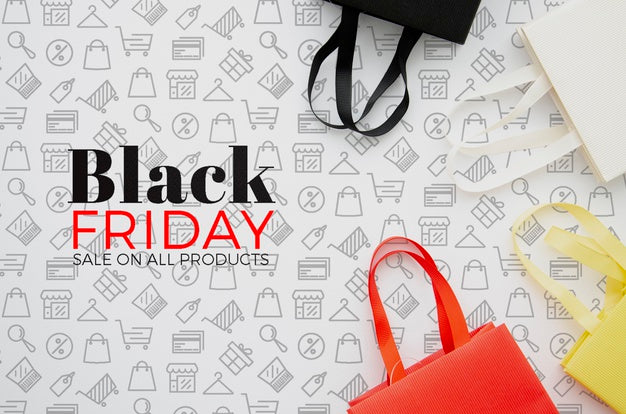 Flat Lay Of Black Friday Concept On Plain Background Psd